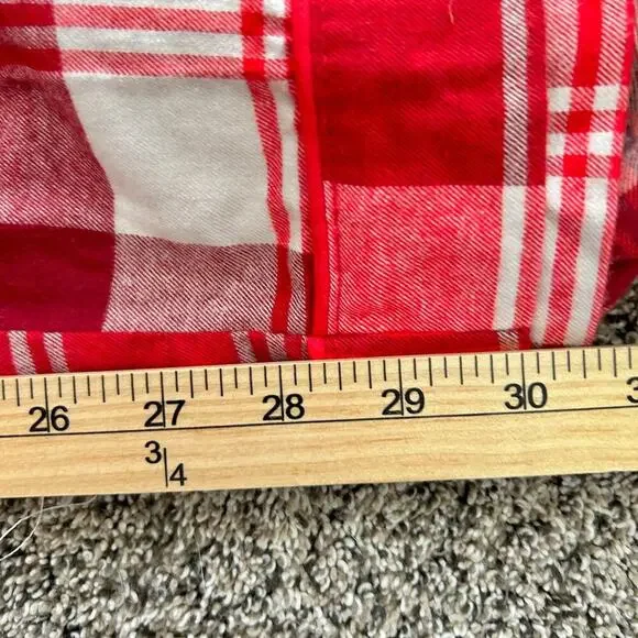 NWOT PJ Set Boxy Plaid Flannel Oversized Cozy Comfy Red Cream Plus Size 3x - Picture 9 of 9